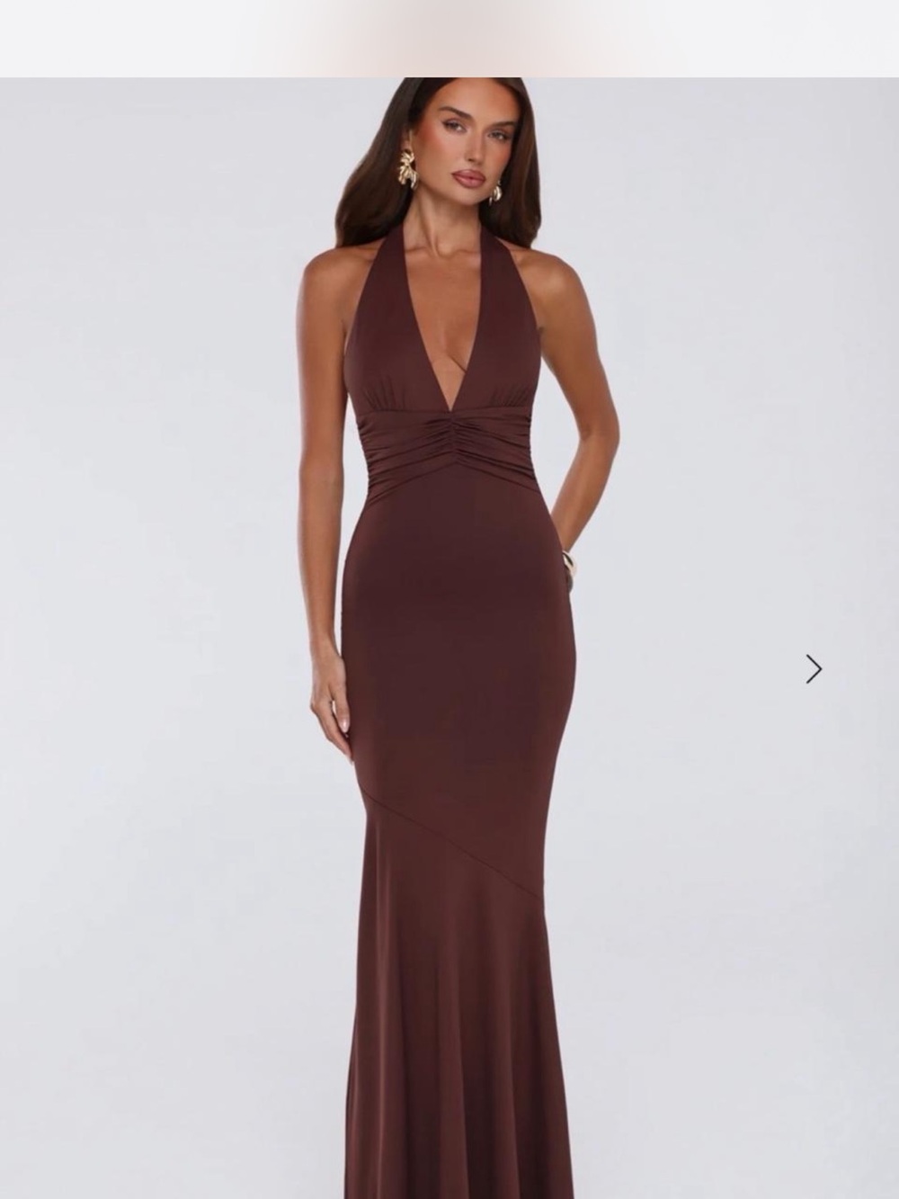 Hello Molly Chocolate Halter Mermaid Gown